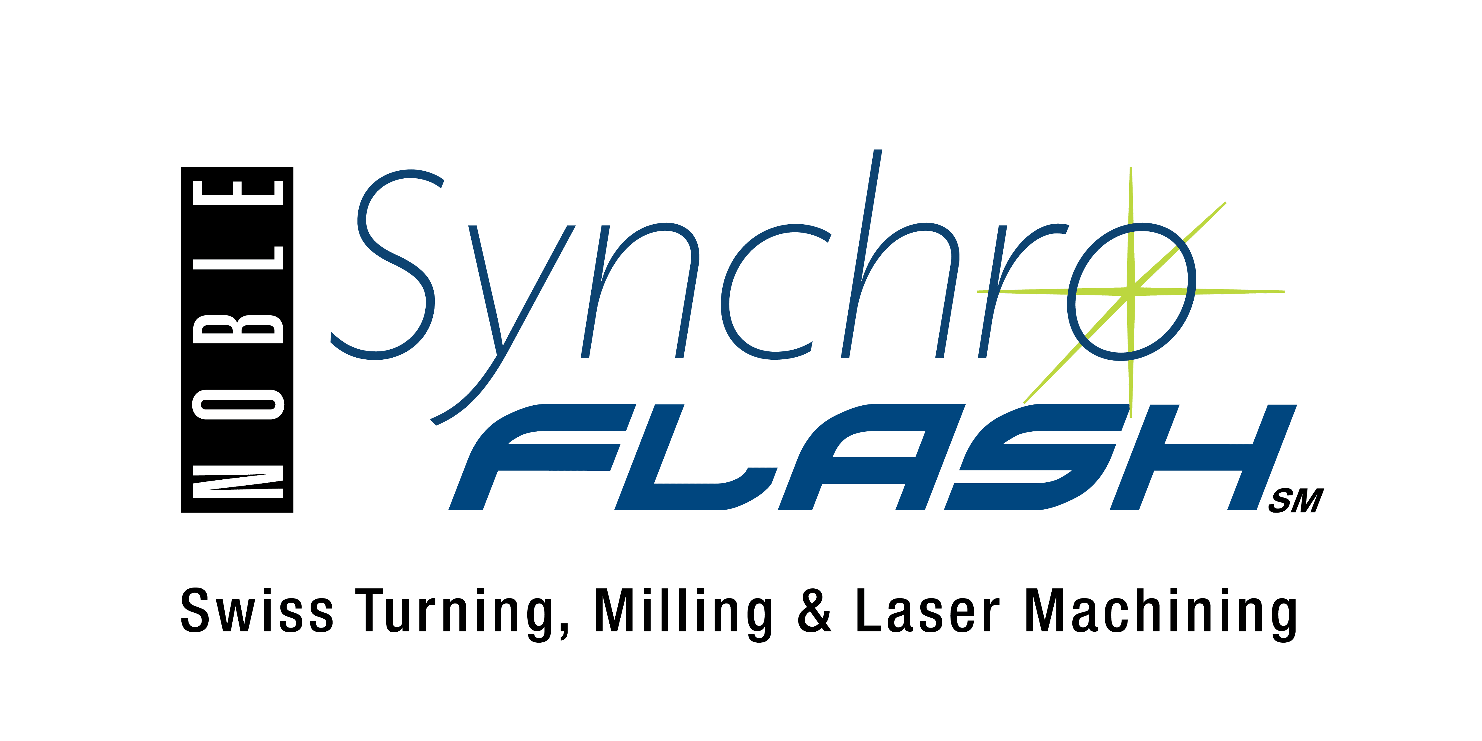 Noble Synchro Flash Swiss Turning, Milling and Laser Machining Technology Logo